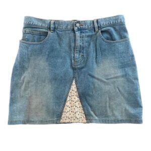 Classic‎ Blues Denim Mini Skirt with Lace Accent size 11/Large